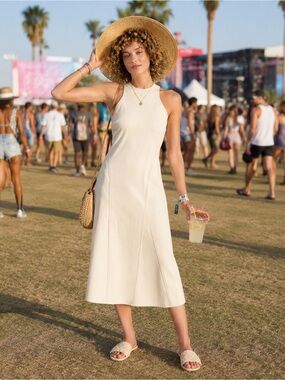 Future Collective Sleeveless Cream Midi Dress – Size 14 NWT